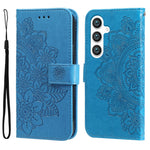 Custodia per telefono in pelle con stampa di fiori a sette petali, For Galaxy S26 5G, For Galaxy S25 Edge 5G, For Galaxy S25 5G, For Galaxy S25+ 5G
