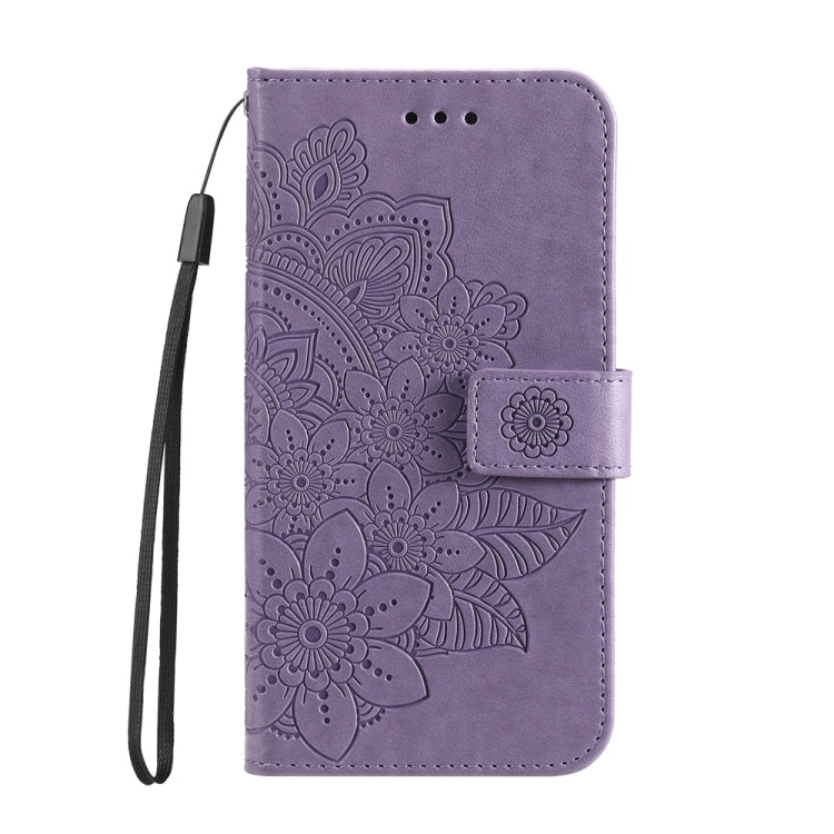 Custodia per telefono in pelle con stampa di fiori a sette petali, For Galaxy S25 Ultra 5G, For Galaxy S24 FE 5G