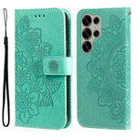 Custodia per telefono in pelle con stampa di fiori a sette petali, For Galaxy S25 Ultra 5G, For Galaxy S24 FE 5G