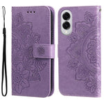 Custodia per telefono in pelle con stampa di fiori a sette petali, For Galaxy S26 5G, For Galaxy S25 Edge 5G, For Galaxy S25 5G, For Galaxy S25+ 5G
