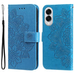 Custodia per telefono in pelle con stampa di fiori a sette petali, For Galaxy S26 5G, For Galaxy S25 Edge 5G, For Galaxy S25 5G, For Galaxy S25+ 5G