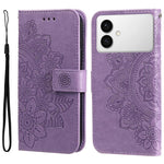 Custodia per telefono in pelle con stampa di fiori a sette petali, For Galaxy S26 FE 5G, For Galaxy S26+ 5G, For Galaxy S26 Edge 5G, For Galaxy S26 Ultra 5G