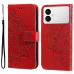 Custodia per telefono in pelle con stampa di fiori a sette petali, For Galaxy S26 FE 5G, For Galaxy S26+ 5G, For Galaxy S26 Edge 5G, For Galaxy S26 Ultra 5G