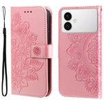 Custodia per telefono in pelle con stampa di fiori a sette petali, For Galaxy S26 FE 5G, For Galaxy S26+ 5G, For Galaxy S26 Edge 5G, For Galaxy S26 Ultra 5G