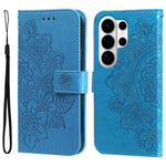 Custodia per telefono in pelle con stampa di fiori a sette petali, For Galaxy S26 FE 5G, For Galaxy S26+ 5G, For Galaxy S26 Edge 5G, For Galaxy S26 Ultra 5G