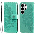 Custodia per telefono in pelle con stampa di fiori a sette petali, For Galaxy S26 FE 5G, For Galaxy S26+ 5G, For Galaxy S26 Edge 5G, For Galaxy S26 Ultra 5G
