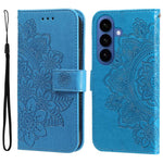 Custodia per telefono in pelle con stampa di fiori a sette petali, For Galaxy S26 FE 5G, For Galaxy S26+ 5G, For Galaxy S26 Edge 5G, For Galaxy S26 Ultra 5G