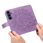Custodia per telefono in pelle con stampa di fiori a sette petali, For Galaxy S26 FE 5G, For Galaxy S26+ 5G, For Galaxy S26 Edge 5G, For Galaxy S26 Ultra 5G