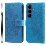 Custodia per telefono in pelle con stampa di fiori a sette petali, For Galaxy S26 FE 5G, For Galaxy S26+ 5G, For Galaxy S26 Edge 5G, For Galaxy S26 Ultra 5G