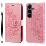 Custodia per telefono in pelle con stampa di fiori a sette petali, For Galaxy S26 FE 5G, For Galaxy S26+ 5G, For Galaxy S26 Edge 5G, For Galaxy S26 Ultra 5G
