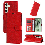 Custodia per telefono in pelle con stampa girasole in rilievo, For Galaxy S25 Ultra 5G, For Galaxy S24 FE 5G