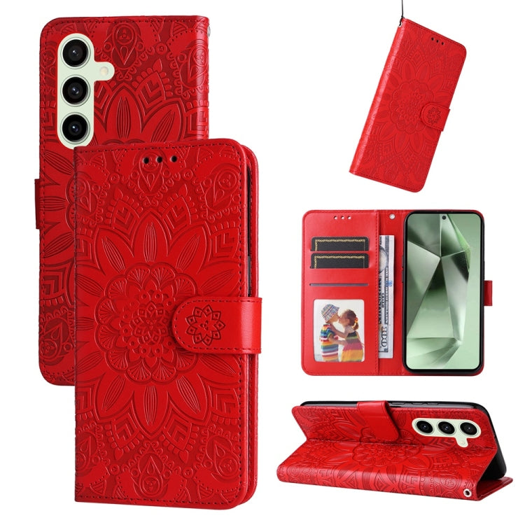 Custodia per telefono in pelle con stampa girasole in rilievo, For Galaxy S25 Ultra 5G, For Galaxy S24 FE 5G