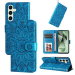 Custodia per telefono in pelle con stampa girasole in rilievo, For Galaxy S25 Ultra 5G, For Galaxy S24 FE 5G