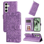 Custodia per telefono in pelle con stampa girasole in rilievo, For Galaxy S25 Ultra 5G, For Galaxy S24 FE 5G