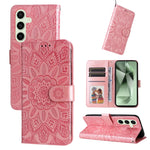 Custodia per telefono in pelle con stampa girasole in rilievo, For Galaxy S25 Ultra 5G, For Galaxy S24 FE 5G