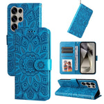 Custodia per telefono in pelle con stampa girasole in rilievo, For Galaxy S25 Ultra 5G, For Galaxy S24 FE 5G