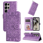 Custodia per telefono in pelle con stampa girasole in rilievo, For Galaxy S25 Ultra 5G, For Galaxy S24 FE 5G