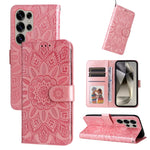 Custodia per telefono in pelle con stampa girasole in rilievo, For Galaxy S25 Ultra 5G, For Galaxy S24 FE 5G
