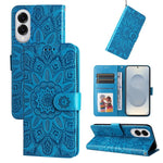 Custodia per telefono in pelle con stampa girasole in rilievo, For Galaxy S26 5G, For Galaxy S25 Edge 5G, For Galaxy S25 5G, For Galaxy S25+ 5G