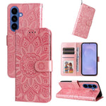 Custodia per telefono in pelle con stampa girasole in rilievo, For Galaxy S26 5G, For Galaxy S25 Edge 5G, For Galaxy S25 5G, For Galaxy S25+ 5G