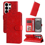 Custodia per telefono in pelle con stampa girasole in rilievo, For Galaxy S26 FE 5G, For Galaxy S26+ 5G, For Galaxy S26 Edge 5G, For Galaxy S26 Ultra 5G