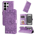Custodia per telefono in pelle con stampa girasole in rilievo, For Galaxy S26 FE 5G, For Galaxy S26+ 5G, For Galaxy S26 Edge 5G, For Galaxy S26 Ultra 5G