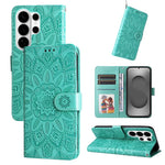Custodia per telefono in pelle con stampa girasole in rilievo, For Galaxy S26 FE 5G, For Galaxy S26+ 5G, For Galaxy S26 Edge 5G, For Galaxy S26 Ultra 5G