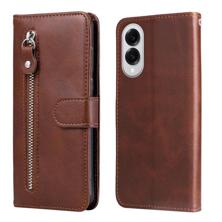 Custodia per cellulare in pelle con cerniera alla moda, For Galaxy S26 5G, For Galaxy S25 Edge 5G, For Galaxy S25 5G, For Galaxy S25+ 5G