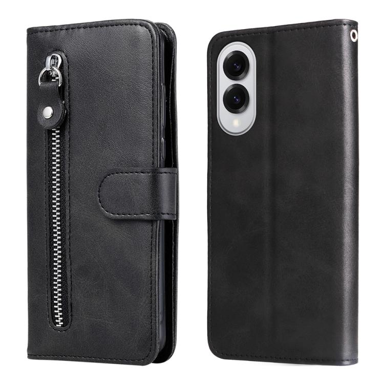 Custodia per cellulare in pelle con cerniera alla moda, For Galaxy S26 5G, For Galaxy S25 Edge 5G, For Galaxy S25 5G, For Galaxy S25+ 5G