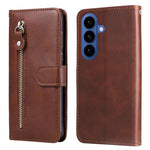 Custodia per cellulare in pelle con cerniera alla moda, For Galaxy S26 5G, For Galaxy S25 Edge 5G, For Galaxy S25 5G, For Galaxy S25+ 5G