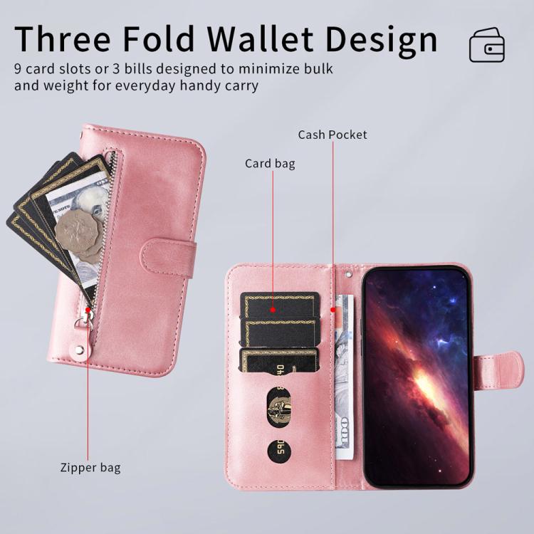 Custodia per cellulare in pelle con cerniera alla moda, For Galaxy S26 FE 5G, For Galaxy S26+ 5G, For Galaxy S26 Edge 5G, For Galaxy S26 Ultra 5G