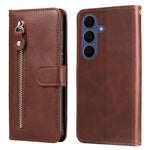 Custodia per cellulare in pelle con cerniera alla moda, For Galaxy S26 FE 5G, For Galaxy S26+ 5G, For Galaxy S26 Edge 5G, For Galaxy S26 Ultra 5G