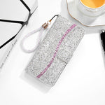 Custodia portafoglio glitterata in pelle per Galaxy Note20
