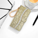 Custodia portafoglio glitterata in pelle per Galaxy Note20