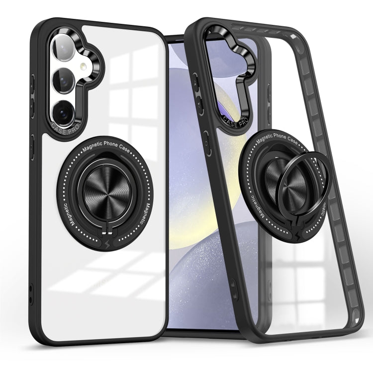 Custodia per telefono con supporto ad anello rotante magnetico, For Samsung Galaxy S25+ 5G, For Samsung Galaxy S25 Ultra 5G, For Samsung Galaxy S24 Ultra 5G, For Samsung Galaxy S24+ 5G