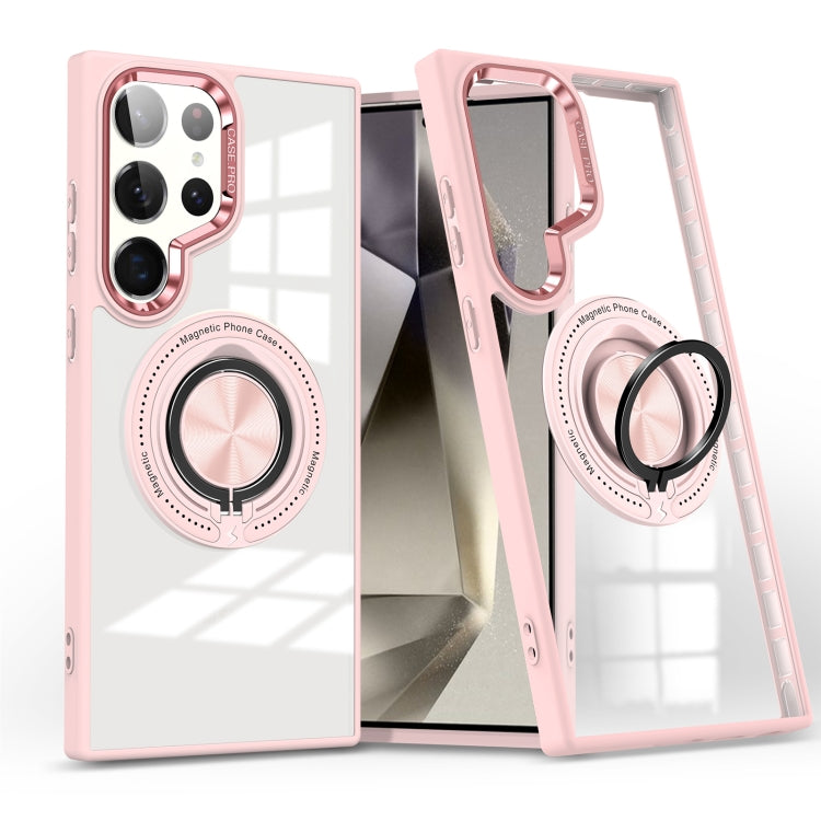 Custodia per telefono con supporto ad anello rotante magnetico, For Samsung Galaxy S25+ 5G, For Samsung Galaxy S25 Ultra 5G, For Samsung Galaxy S24 Ultra 5G, For Samsung Galaxy S24+ 5G