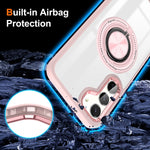 Custodia per telefono con supporto ad anello rotante magnetico, For Samsung Galaxy S23+ 5G