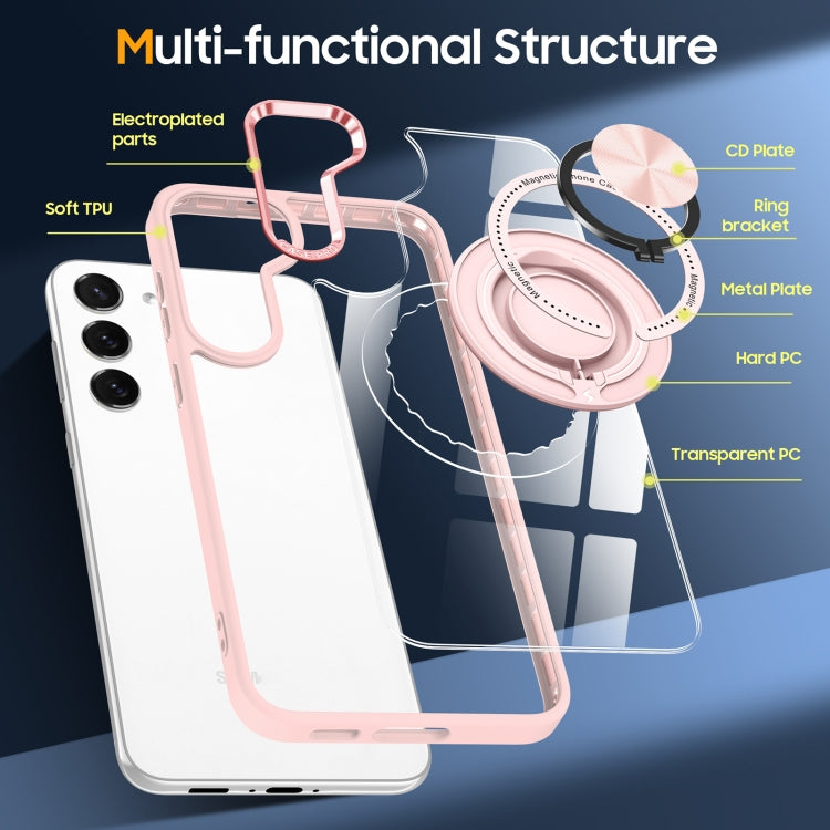 Custodia per telefono con supporto ad anello rotante magnetico, For Samsung Galaxy S23+ 5G