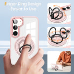 Custodia per telefono con supporto ad anello rotante magnetico, For Samsung Galaxy S23+ 5G