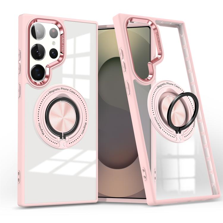 Custodia per telefono con supporto ad anello rotante magnetico, For Samsung Galaxy S25+ 5G, For Samsung Galaxy S25 Ultra 5G, For Samsung Galaxy S24 Ultra 5G, For Samsung Galaxy S24+ 5G