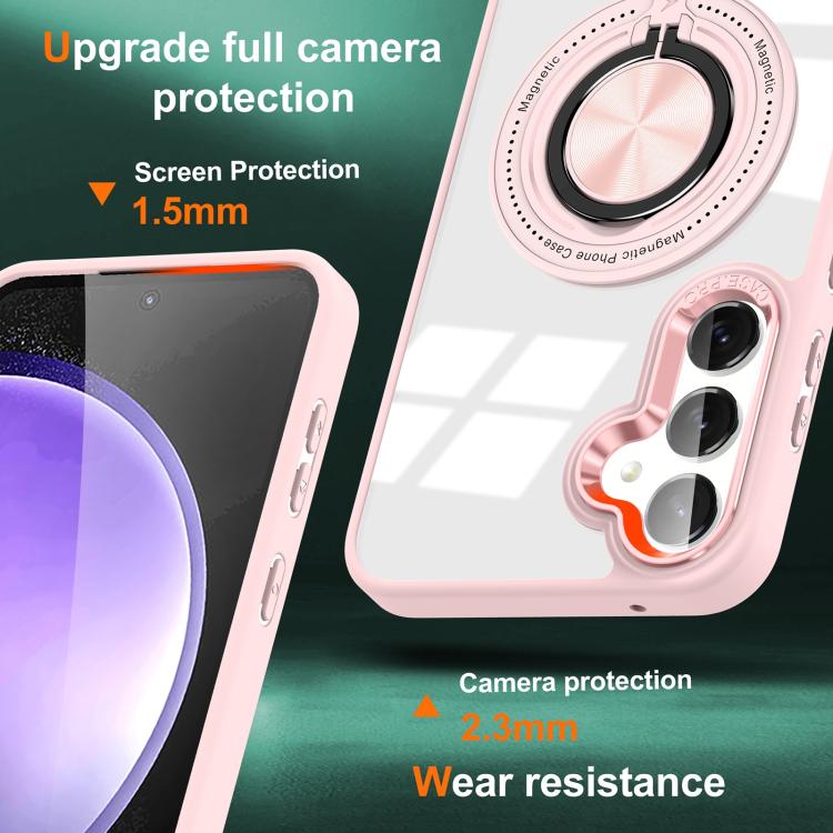 Custodia per telefono con supporto ad anello rotante magnetico, For Samsung Galaxy S25+ 5G, For Samsung Galaxy S25 Ultra 5G, For Samsung Galaxy S24 Ultra 5G, For Samsung Galaxy S24+ 5G