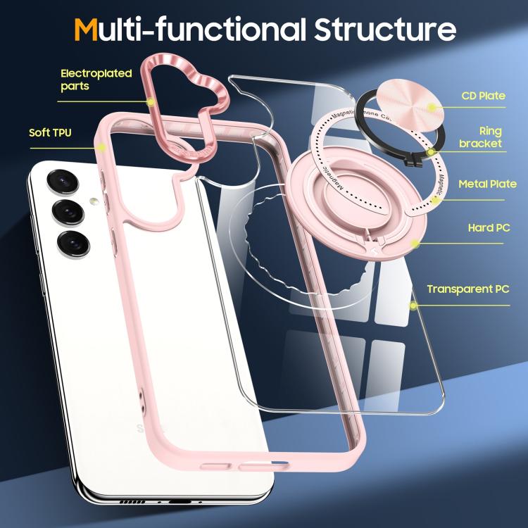 Custodia per telefono con supporto ad anello rotante magnetico, For Samsung Galaxy S25+ 5G, For Samsung Galaxy S25 Ultra 5G, For Samsung Galaxy S24 Ultra 5G, For Samsung Galaxy S24+ 5G