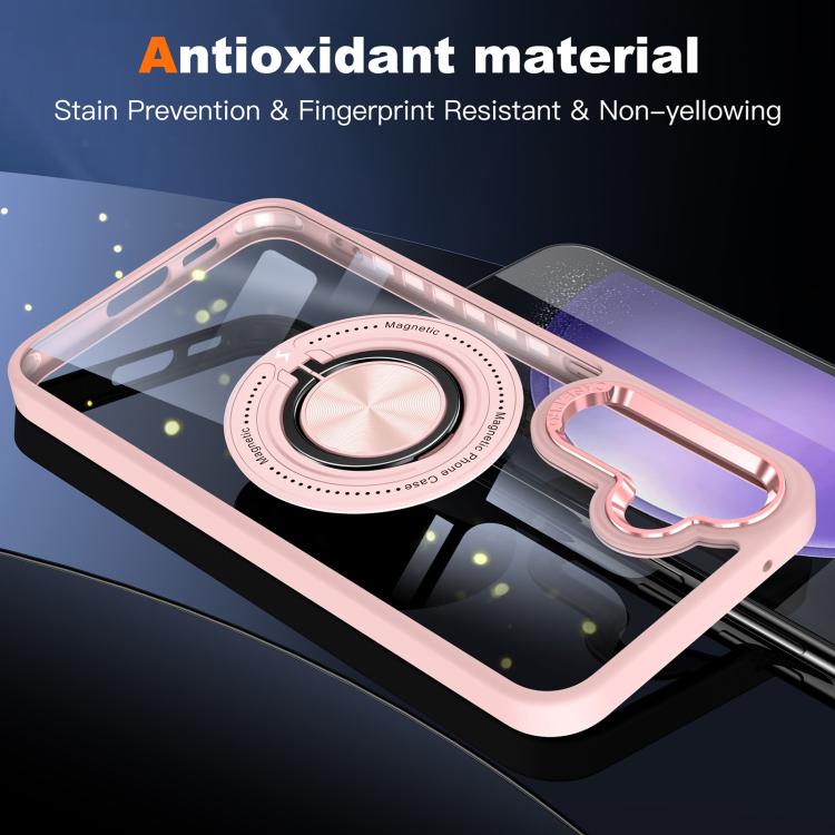 Custodia per telefono con supporto ad anello rotante magnetico, For Samsung Galaxy S26+ 5G, For Samsung Galaxy S26 Ultra 5G, For Samsung Galaxy S26 5G, For Samsung Galaxy S25 5G
