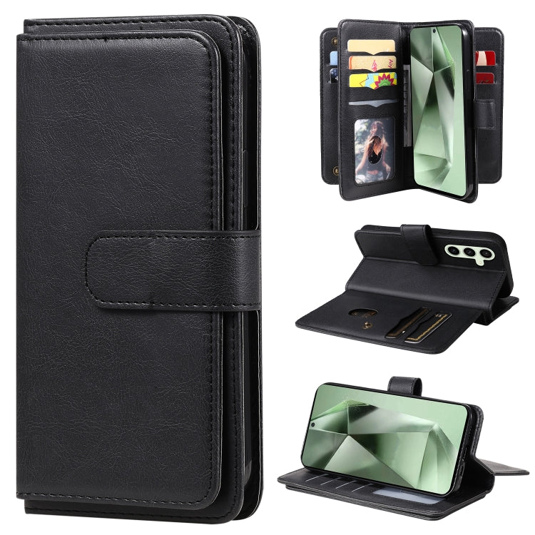 Portafoglio multifunzione con 10 scomparti per carte e custodia in pelle per telefono, For Galaxy S25 / S24 5G, For Galaxy S25+ / S24+ 5G, For Galaxy S25 Ultra 5G, For Galaxy S24 FE 5G