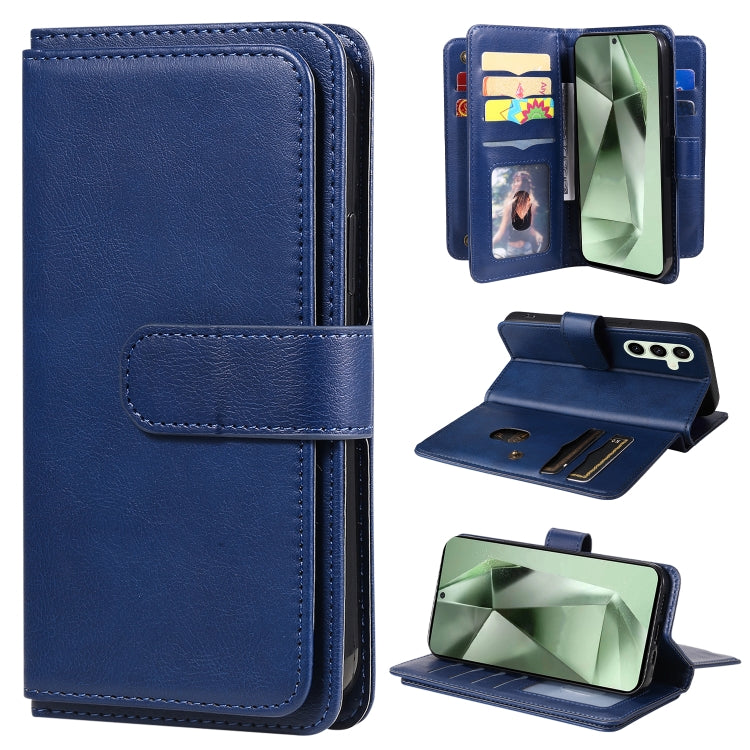 Portafoglio multifunzione con 10 scomparti per carte e custodia in pelle per telefono, For Galaxy S25 / S24 5G, For Galaxy S25+ / S24+ 5G, For Galaxy S25 Ultra 5G, For Galaxy S24 FE 5G