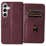 Portafoglio multifunzione con 10 scomparti per carte e custodia in pelle per telefono, For Galaxy S25 / S24 5G, For Galaxy S25+ / S24+ 5G, For Galaxy S25 Ultra 5G, For Galaxy S24 FE 5G