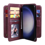 Portafoglio multifunzione con 10 scomparti per carte e custodia in pelle per telefono, For Galaxy S25 / S24 5G, For Galaxy S25+ / S24+ 5G, For Galaxy S25 Ultra 5G, For Galaxy S24 FE 5G