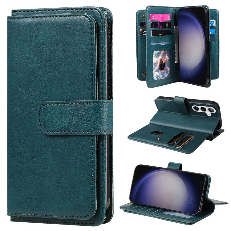 Portafoglio multifunzione con 10 scomparti per carte e custodia in pelle per telefono, For Galaxy S25 / S24 5G, For Galaxy S25+ / S24+ 5G, For Galaxy S25 Ultra 5G, For Galaxy S24 FE 5G