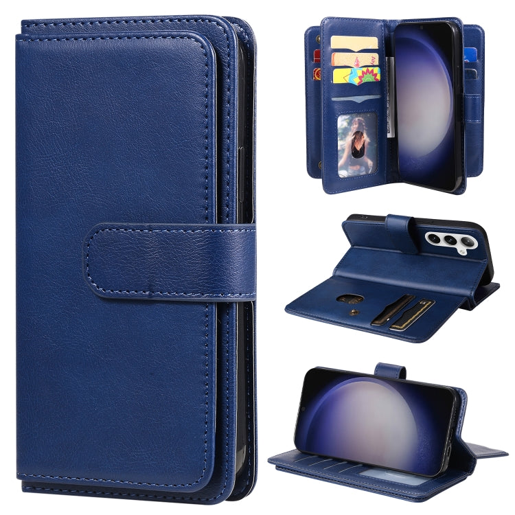 Portafoglio multifunzione con 10 scomparti per carte e custodia in pelle per telefono, For Galaxy S25 / S24 5G, For Galaxy S25+ / S24+ 5G, For Galaxy S25 Ultra 5G, For Galaxy S24 FE 5G
