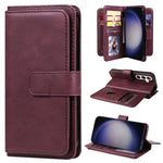 Portafoglio multifunzione con 10 scomparti per carte e custodia in pelle per telefono, For Galaxy S25 / S24 5G, For Galaxy S25+ / S24+ 5G, For Galaxy S25 Ultra 5G, For Galaxy S24 FE 5G